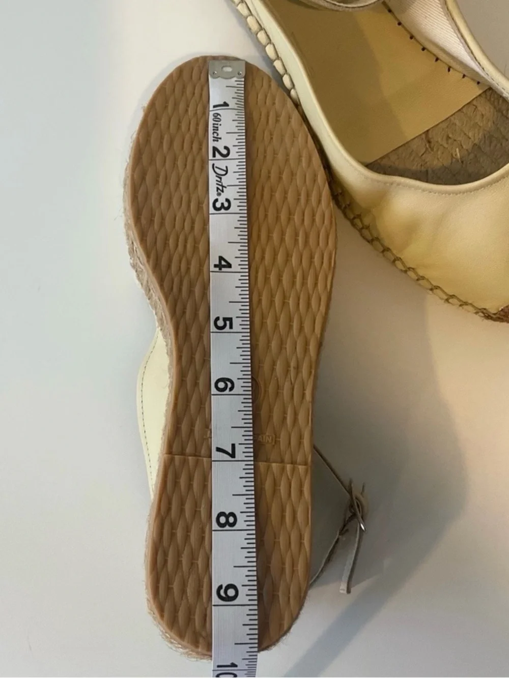 Free People Cream Mason Ballet Espadrille Flats with Ankle Strap - Size: US 7.5